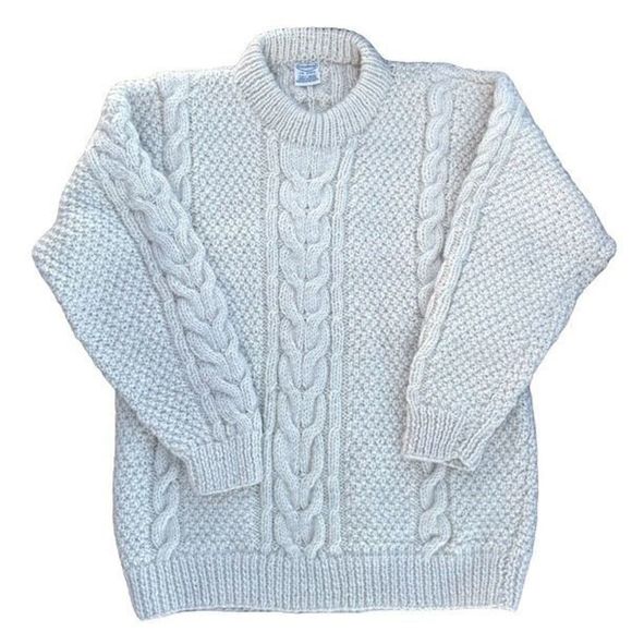 Vintage Sweaters - 𝅺VINTAGE Wool Island Design Iceland Norwegian Chunky Knit Braided Sweater